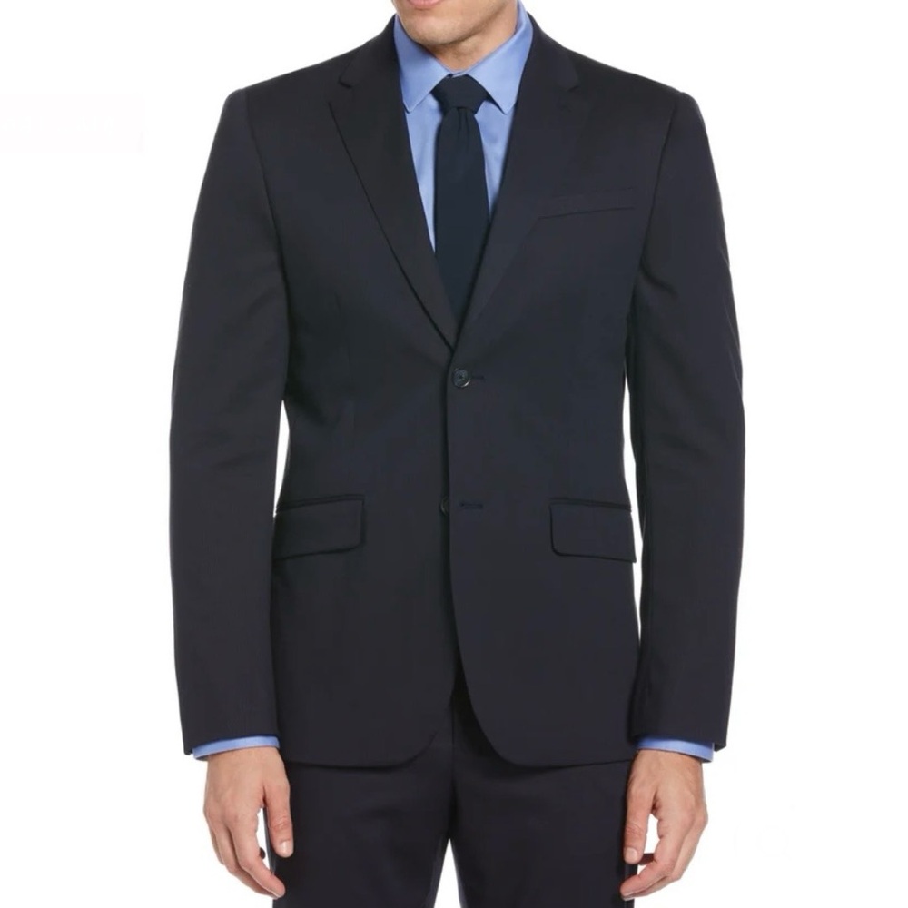 NWT Perry Ellis SLIM FIT PERFORMANCE TECH SUIT JACKET - dark sapphire 38S